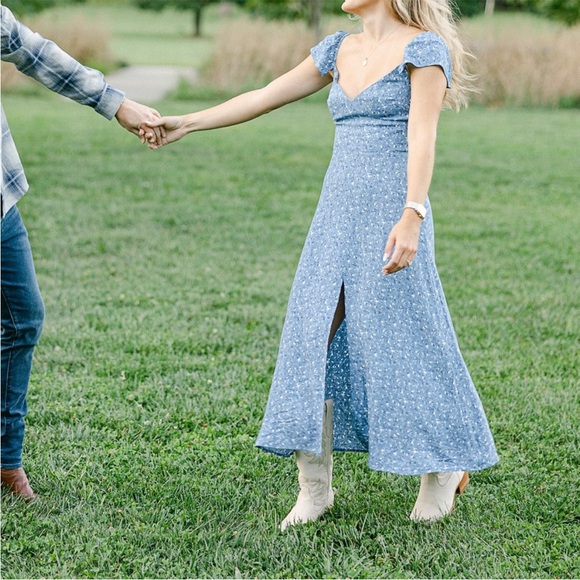 Reformation Blue Floral Midi Dress - Picture 13 of 16